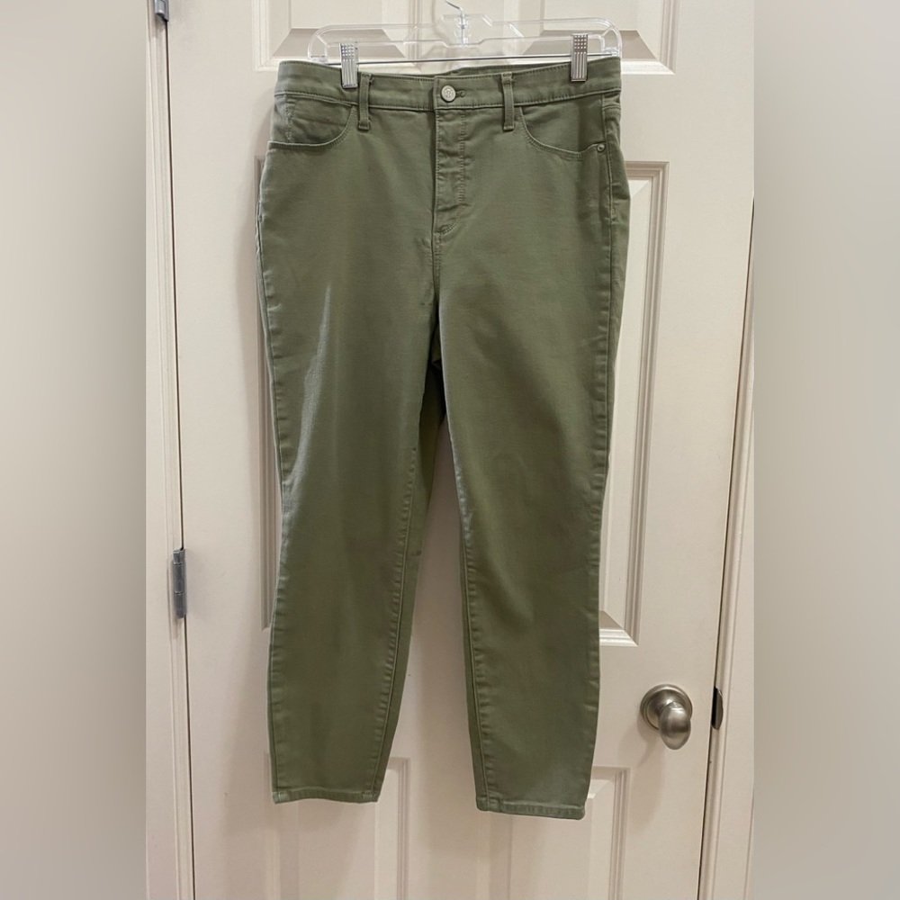 talbots high waist jegging style cropped jeans in green Size-10